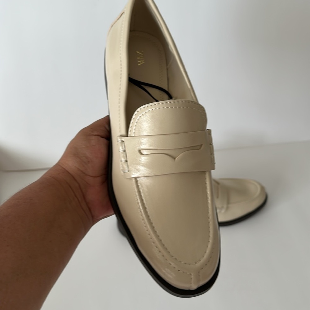 Zara Cream Women’s Loafers Size 8 - Picture 5 of 17